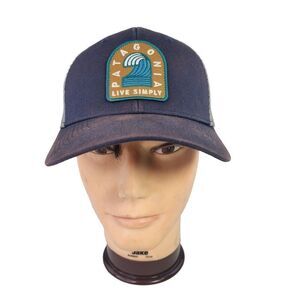 Patagonia Live Simply Breaker Badge Trucker Hat Snapback Gray Mesh Cap Hats